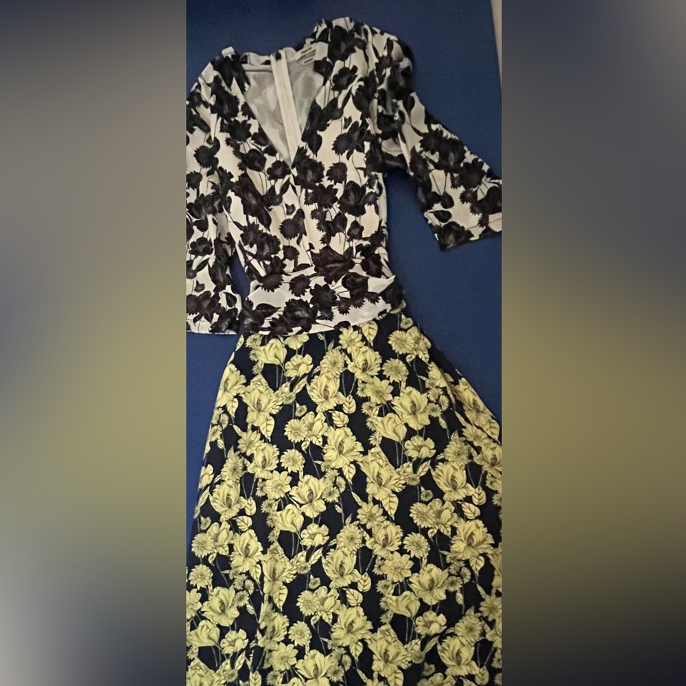 Jason Wu Floral Print Dress with Yellow and Black Design